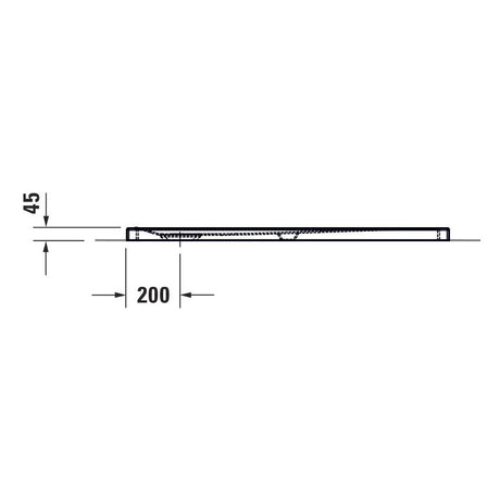 Plan schématique de pommeau de douche Grohe, type carré, couleur chrome.