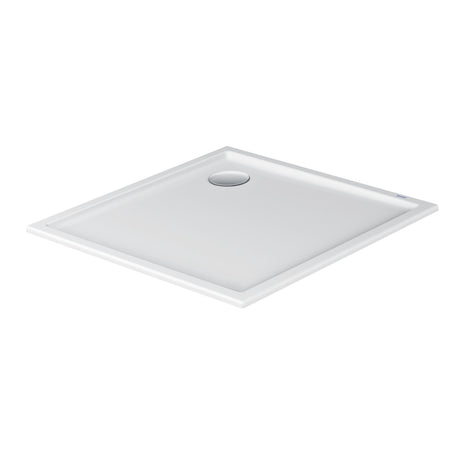 Receveur de douche blanc Duravit, carré, design moderne, bonde sur le côté