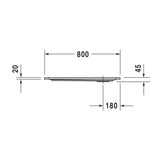 Receveur de douche Grohe, type plat, couleur blanc, dimensions 800x45x20 mm