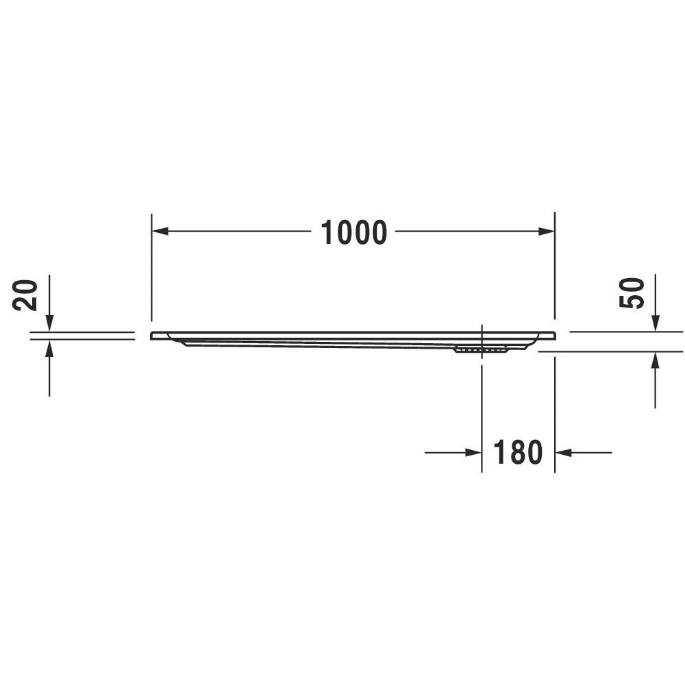 Receveur de douche Grohe blanc, schéma technique et dimensions détaillées.