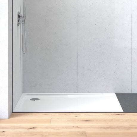 Receveur de douche blanc marque Kaldewei, design moderne, surface lisse