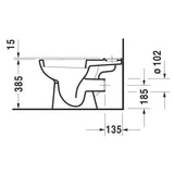 Plan technique WC, marque Grohe, type céramique sanitaire, couleur blanche, avec dimensions