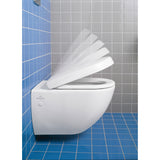 WC suspendu blanc marque Villeroy & Boch, abattant frein de chute, type sanitaire, salle de bain