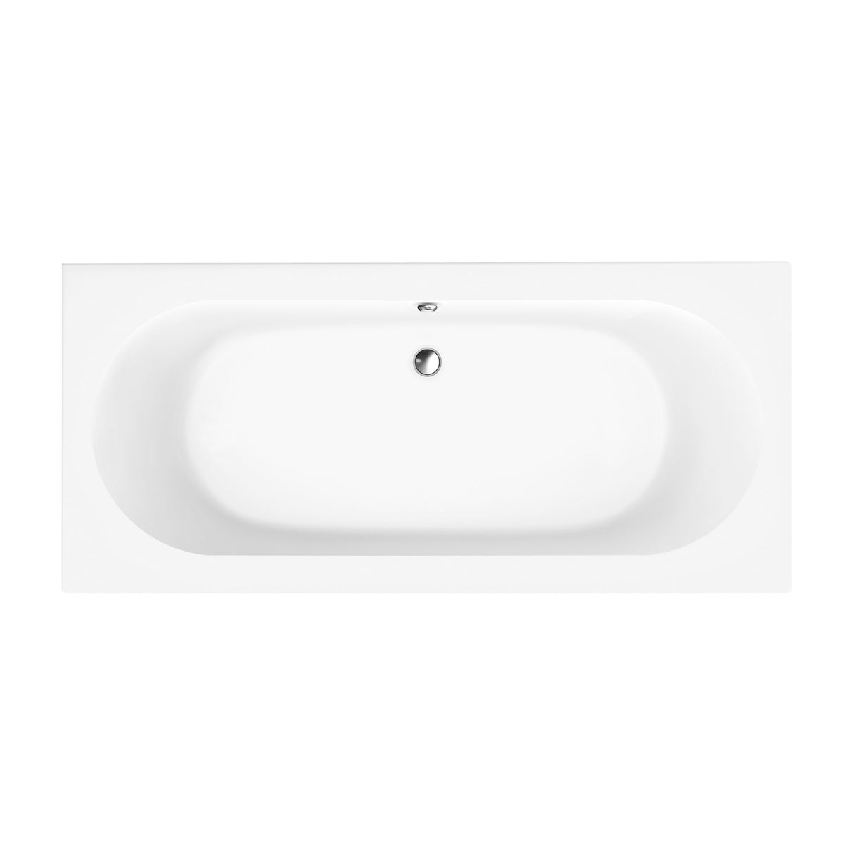 Baignoire blanche marque Roca, rectangulaire, couleur blanche, vue du dessus.