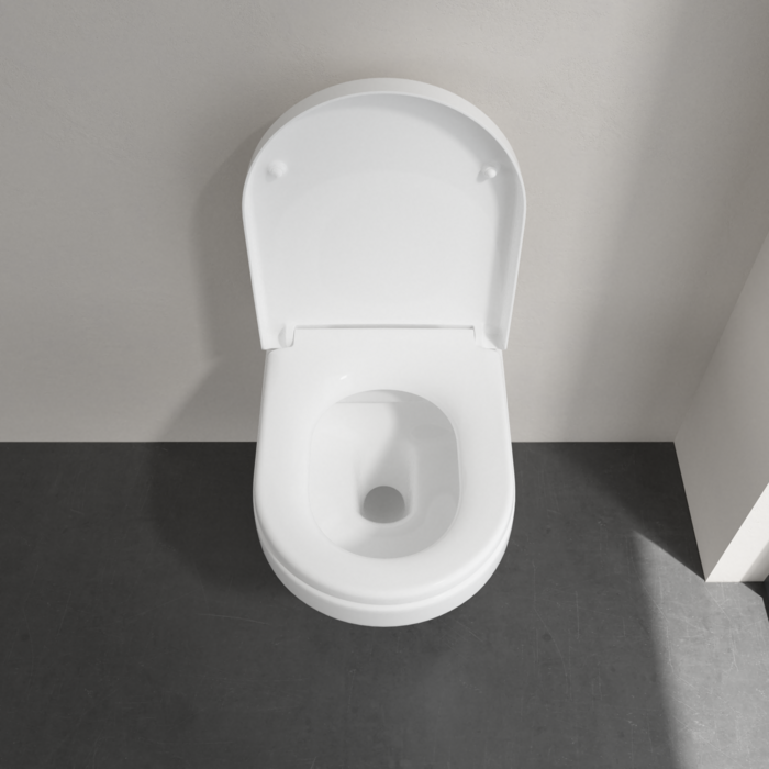 WC suspendu blanc Geberit, cuvette de toilette moderne, coloris blanc