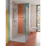 Douche de marque Grohe, type ensemble de douche thermostatique, couleur inox brossé.
