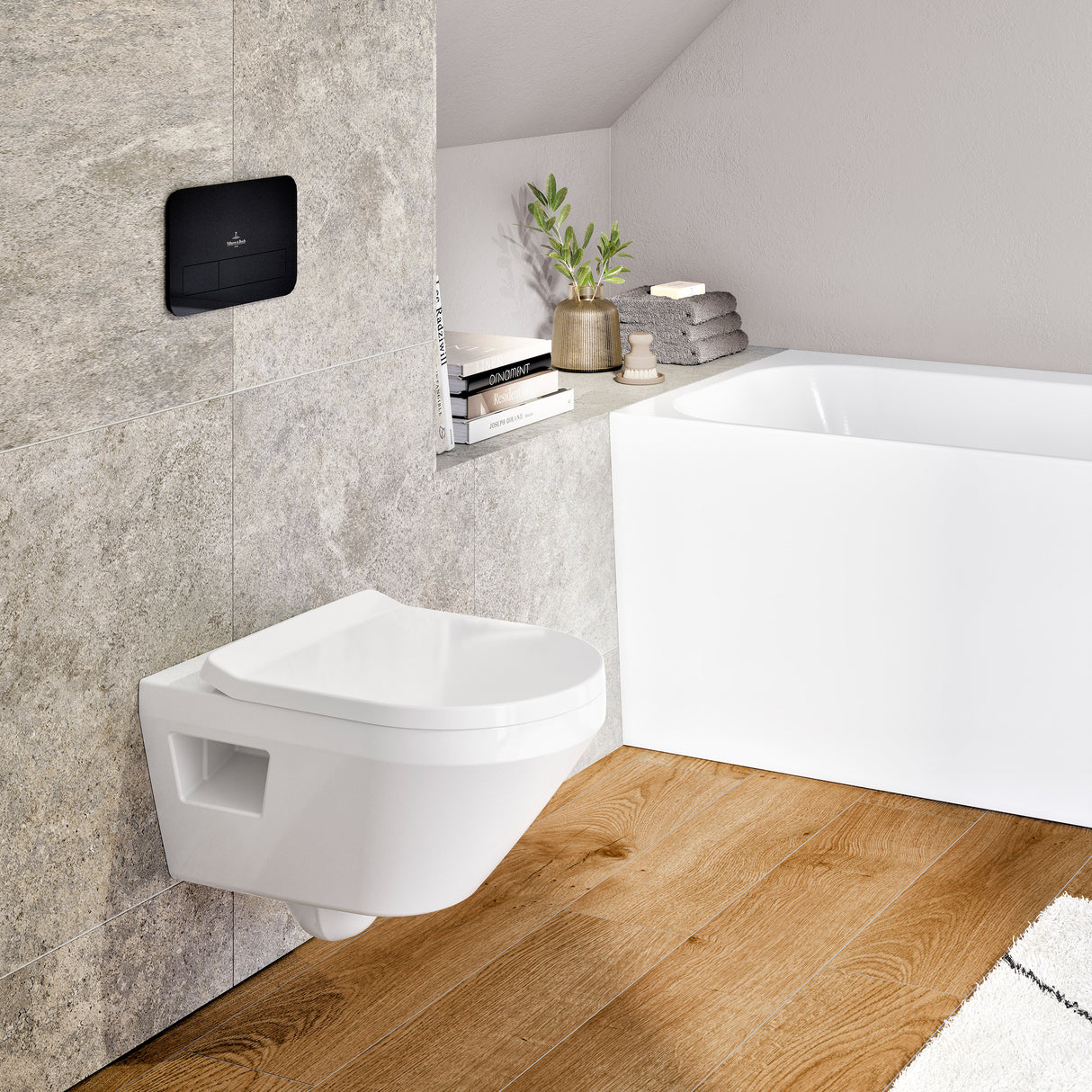 WC suspendu blanc Villeroy & Boch, céramique, salle de bain moderne