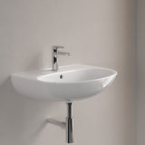 Lavabo Grohe blanc, vasque murale moderne avec robinet chromé, salle de bain