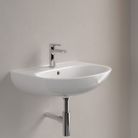 Lavabo Grohe blanc, vasque murale moderne avec robinet chromé, salle de bain