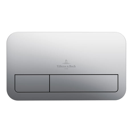 Plaque de déclenchement Villeroy & Boch, chrome, pour WC, design moderne rectangulaire