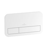Plaque de commande Villeroy & Boch, blanche, pour chasse d'eau WC.