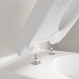 Abattant WC blanc Grohe, siège de toilette moderne avec charnières chromées