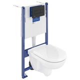Bâti-support WC suspendu blanc Villeroy & Boch avec plaque de commande noire