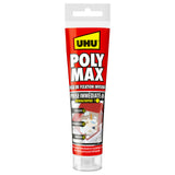 UHU Polymax prise immédiate invisible- Mastic/colle MSP pour coller, assembler et jointer, ultra solide, sans solvants, transparent, tube 115 g