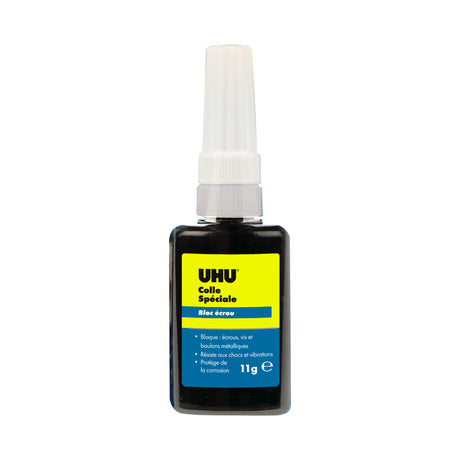 UHU Colle spéciale bloc écrou - colle universelle pour empêcher le desserrage des écrous, colle métal, tube 11g