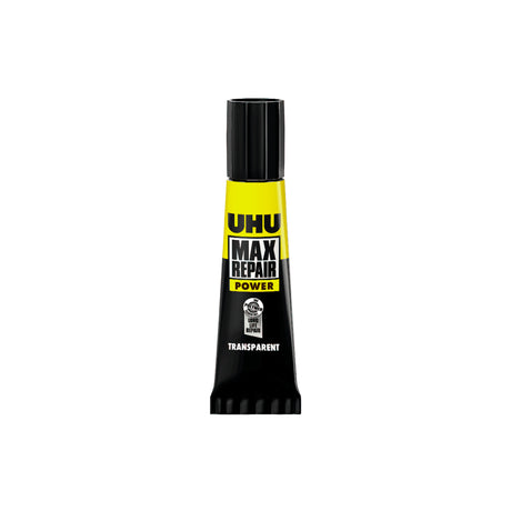 UHU Max Repair power - Colle extra puissante et flexible, transparente, idéale pour les chaussures, le caoutchouc, le cuir, tube 8g