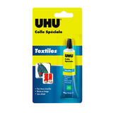 UHU Colle spéciale textiles - Colle idéale pour les ourlets et réparer les trous et déchirures dans les vêtements, transparente, tube 20g