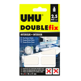 UHU Doublefix intérieur extra fort -  Ruban adhésif double face, ultra puissant, blanc, 16 pastilles