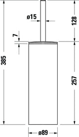 Brosse WC noire, marque Grohe, dimensions indiquées en schéma technique.