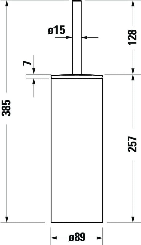 Brosse WC noire, marque Grohe, dimensions indiquées en schéma technique.