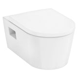 WC suspendu blanc de la marque Grohe, design moderne, abattant inclus.