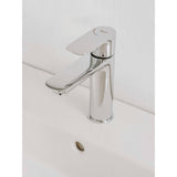 Mitigeur lavabo chromé Roca, robinet mélangeur salle de bain couleur argenté.
