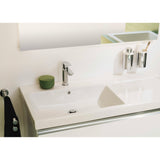 Mitigeur de lavabo Grohe, robinet chromé pour salle de bain, couleur argentée.