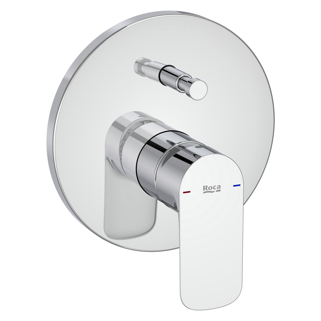 Mitigeur de douche chromé Roca, robinetterie murale couleur argent pour salle de bain