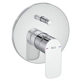 Mitigeur de douche chromé Roca, robinetterie murale couleur argent pour salle de bain