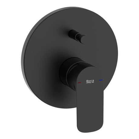 Mitigeur de douche Roca noir mat, robinetterie moderne avec levier et inverseur