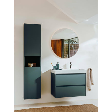 Meuble de salle de bain Delpha, meuble suspendu, couleur bleu foncé