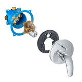 Mitigeur de douche Grohe chromé, kit de robinetterie encastrée, couleur argentée