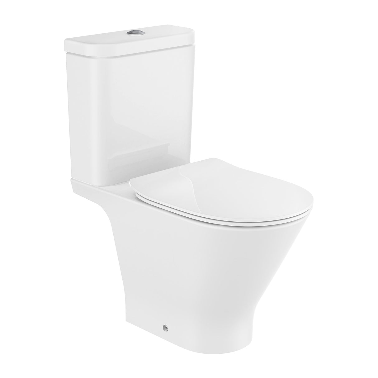 Toilette WC blanc, type cuvette, marque inconnue, design moderne.