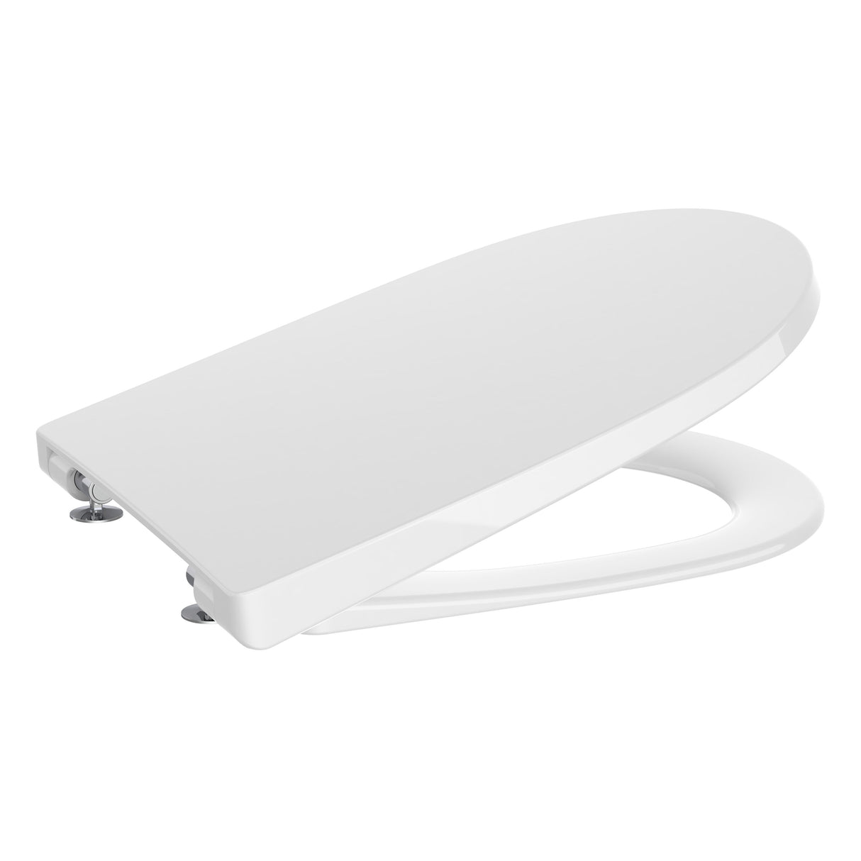 Abattant WC Grohe blanc, accessoire sanitaire en plastique, forme allongée.
