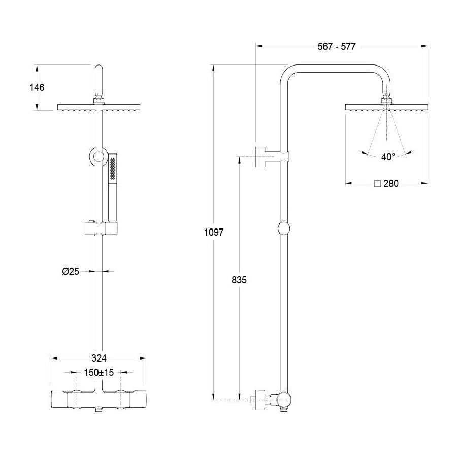 JACOB DELAFON Colonne de douche thermostatique Brigitte