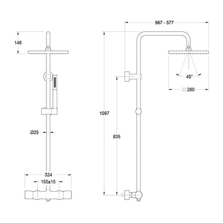 JACOB DELAFON Colonne de douche thermostatique Brigitte