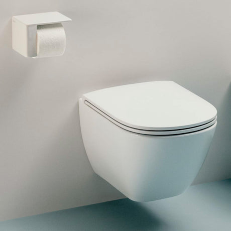 Toilette suspendue blanche Grohe, design moderne, support mural, couleur blanche.