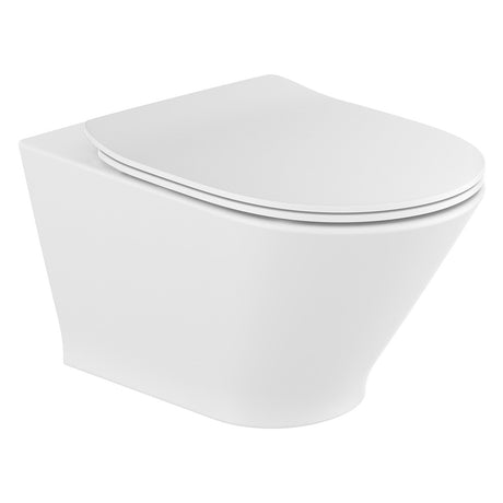 Toilette suspendue blanche Grohe, design moderne, équipement sanitaire élégant.