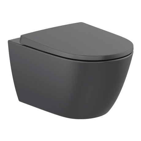 WC suspendu Grohe noir mat, toilette moderne en céramique, design compact