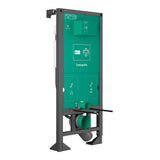 Bâti-support WC Hansgrohe, structure métallique, couleur vert et noir.