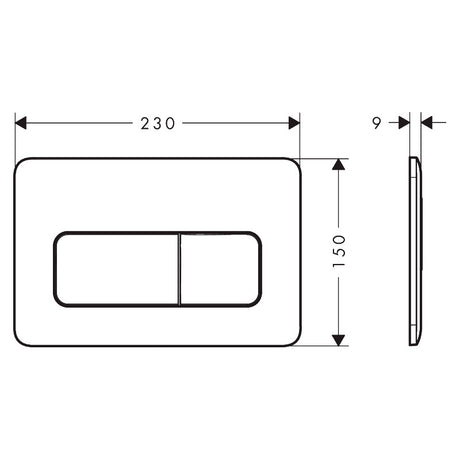Plaque de commande Grohe, blanche, dimensions 230x150 mm, pour WC