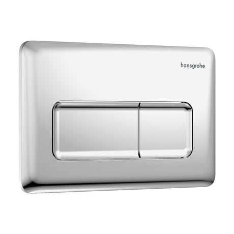 Plaque de commande Hansgrohe, type double touche WC, couleur chrome brillant