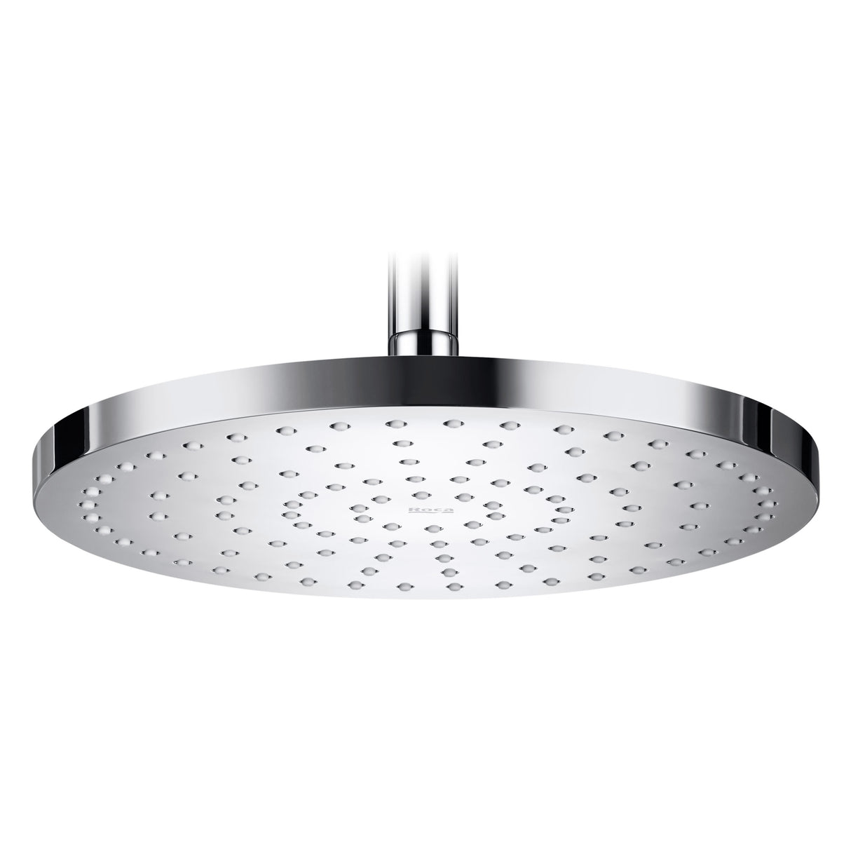 Pommeau de douche Grohe rond, coloris chrome, design moderne et élégant.