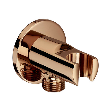 Support mural Grohe, raccord douche en laiton finition or rose