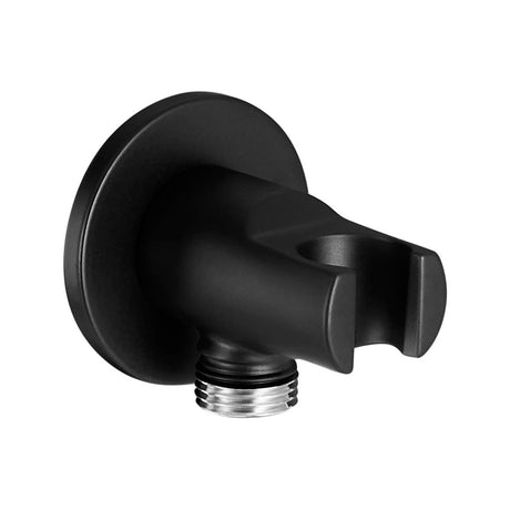 Support douche mural Grohe noir mat, accessoire sanitaire élégant.