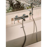 Mitigeur bain-douche Grohe, robinetterie chromée, couleur argent, montage mural.