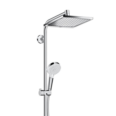 Colonne de douche Grohe, ensemble douche chromé avec pomme haute et douchette à main
