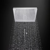 Pommeau de douche Grohe rectangulaire, couleur chrome, avec jets d’eau réguliers