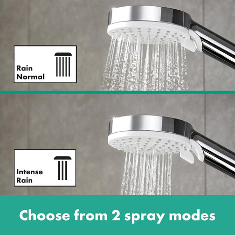 Pommeau de douche Grohe, douchette chrome, 2 jets pluie, accessoire salle de bain