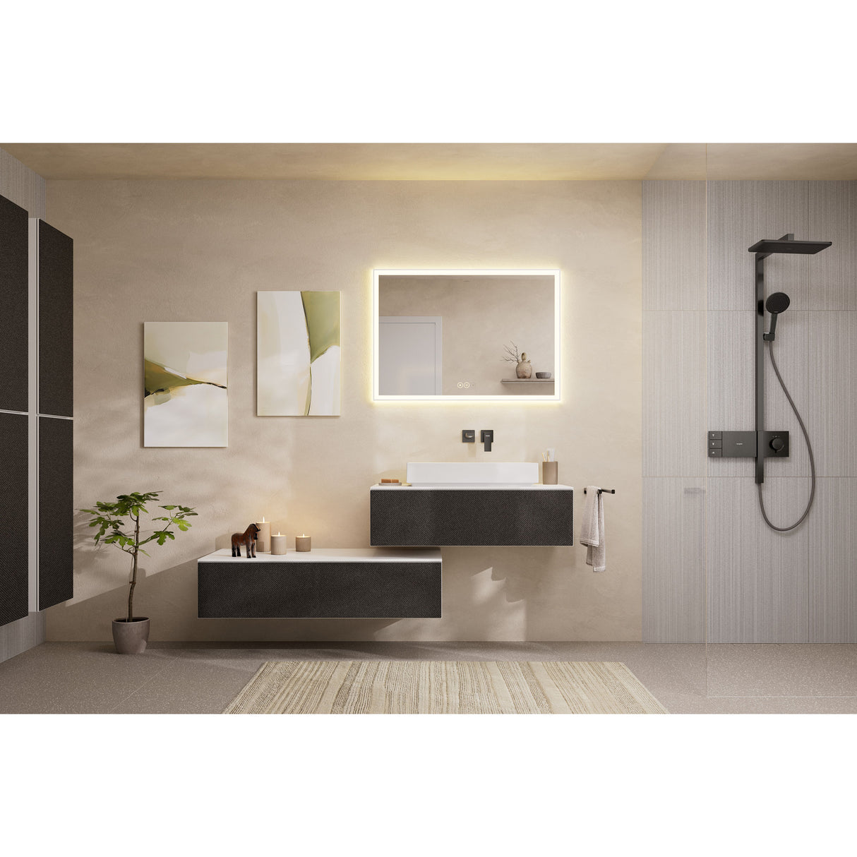 Colonne de douche 210/340 2jets Raindance Alive Q avec mitigeur thermostatique ShowerSelect Comfort